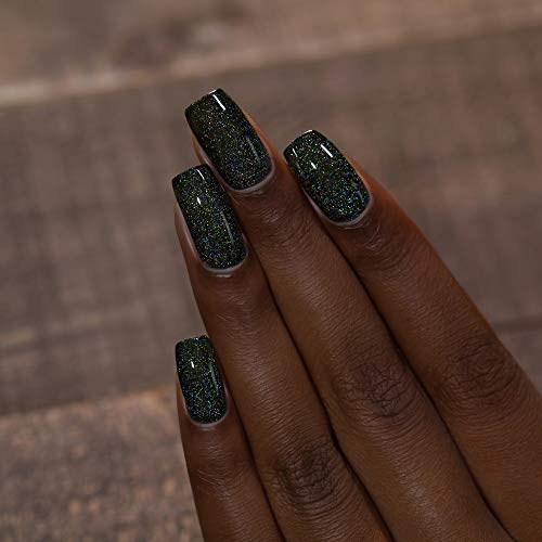 Image of ILNP Holly - Deep Spruce Green Holographic Jelly Nail Polish