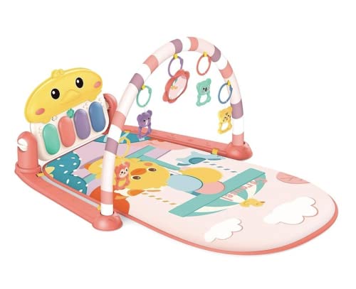Salud Cuidados e Higiene, Raganet, Baby Gym Musical, Gimnasio para Bebés con Piano Juguete, Tapete con Juegos, Diseños Divertidos: Pajaritos Rosa
