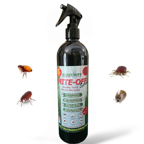 Multi-Mite MITE-Off! 500ml Flea Spray All Mite Killer - Bed Bug, Carpet Moth Ready to Use Large Pyrethrum Spray Residual Killing 7 Days - 100% Natural Product