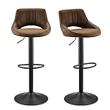 barhocker vintage kaufen EINZIGARTIGES VINTAGE-DESIGN: Das PU-Leder wurde alt gemacht, dass es aussieht, als sei es schon lange benutzt worden, einen verschieden Gefühle bringen. Der schwarze Sockel und die Fußstütze sind Unauffällig und luxuriös.