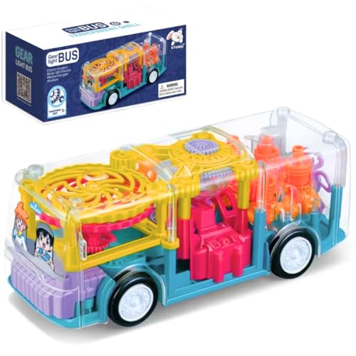 Storio Concept Transparent 3D Gear Simulation Bus Car | 360 Degree Rotation | Auto Turning Feature | Interactive Lights & Sounds Mechanical Bus Toys for Kids Boys & Girls (B0DCTDSQZV) Amazon Price History, Amazon Price Tracker