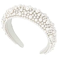 Cerchietto per capelli decorato con perle finte, elegante fascia