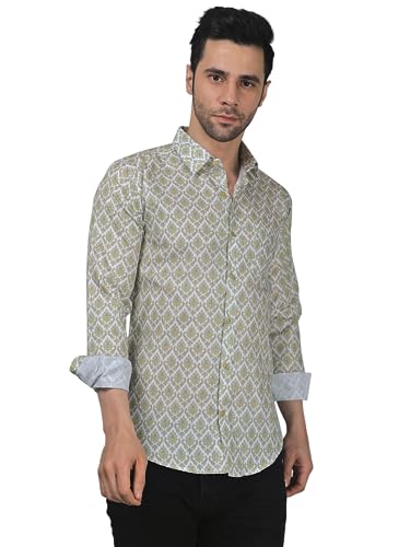 Image of TB Trybuy.in Classic-Contemporary Men's Printed Full Sleeve Casual Linen Shirt