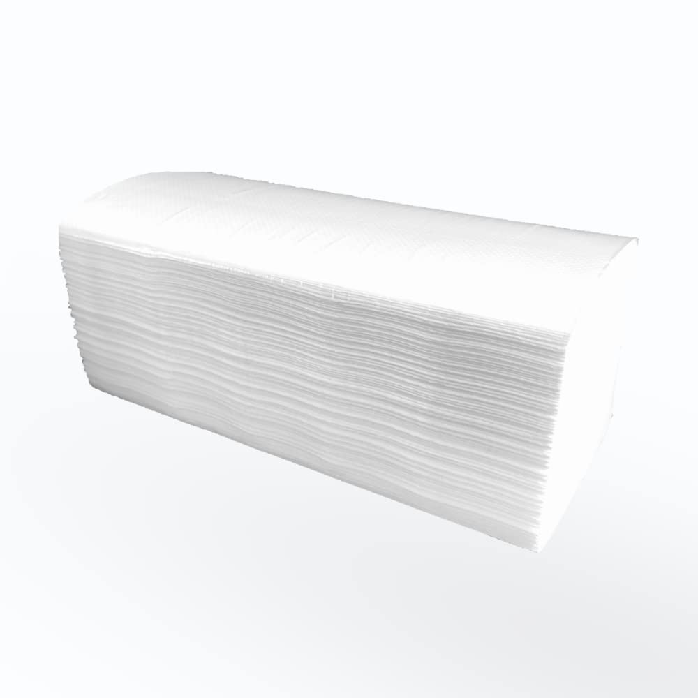 DSTOCK60 - CARTON D'ESSUIE-MAINS PLIÉS EN V - 2 PLIS GAUFRÉS COLLÉS - PAPIER ESSUIE TOUT PURE OUATE TRAITÉE WS - FABRICATION FRANCAISE