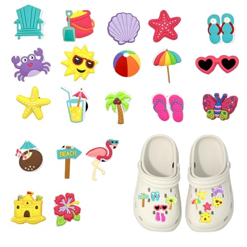 NVGVUP 20 Pcs Shoe Charms for Croc Charms for Kids, DIY Cartoon Accessories for Crocs Charm Girls, Summer Shoe Pins for Crocs Jibbitz, Applicable Children Decorate Bracelets