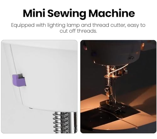 Image of Electric Sewing Machine With Table Set, Mini Silai Machine For Home Tailoring, Stitching Machine With Foot Pedal, Adapter And Fully Loaded Sewing Kit (SM-ET-S-KT-202-Purple)