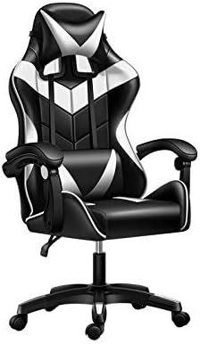 Mulitpurpose Gaming Chair PC Computer Office Chair Desk Chair Lumbar Support with Footrest Modern Task Rolling Swivel -Black