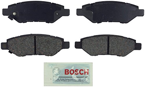 Bosch BE1337 Blue Disc Brake Pad Set for Cadillac: 2008-14 CTS, 2010-15 SRX; Chevrolet: 2010-15 Camaro; Saab: 2011 9-4X - REAR