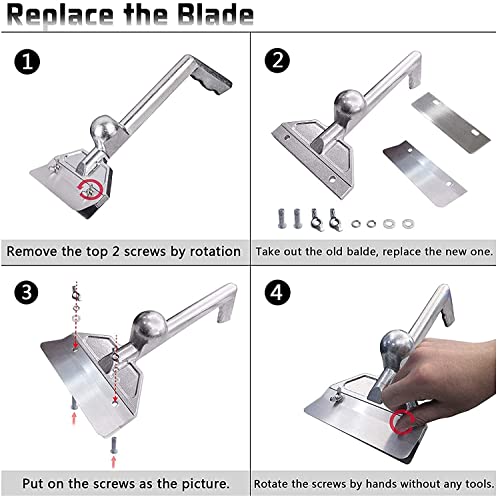 BOLEXINO Grill Scrapers Blade Replacement, Edge Sharper Blades, Stainless Steel Heavy Duty Rust Grill Blades Outdoor BBQ Tools & Accessories Blades (6 Pack) - Thumbnail 4