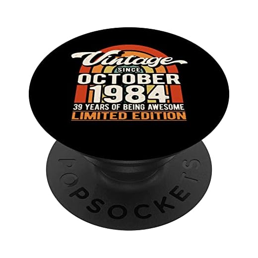 Vintage octubre 1984 39 años de ser impresionante cumpleaños 39 PopSockets PopGrip Intercambiable