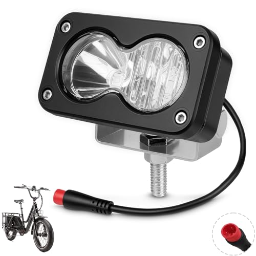 MLWRID Ebike Light, Clear White 6000-6500K Spot Floodlight 20W Ebike Headlight - 2Pin Compatible for Rad Power Bikes RadRunner RadMini RadRover RadExpand Vamoose Mammoth by MLWRID - Used condition - US$17.68