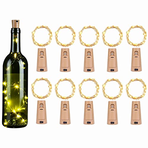 10 Stück Flaschenlicht Warmweiß, Flaschenlichterkette Korken, 2m 20 LED...