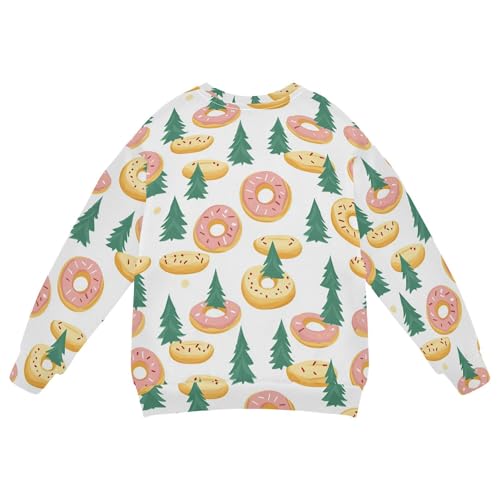 JUNZAN Cute Colorful Cartoon Donuts Trees Kids Girls Sweatshirts Hoodies Fleece Kids Hoodies Boys Party 4T2