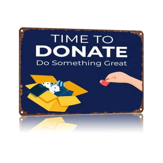 Time To Donate Metal Sign, Donation Clothing Theme Wall Decor for Charity
