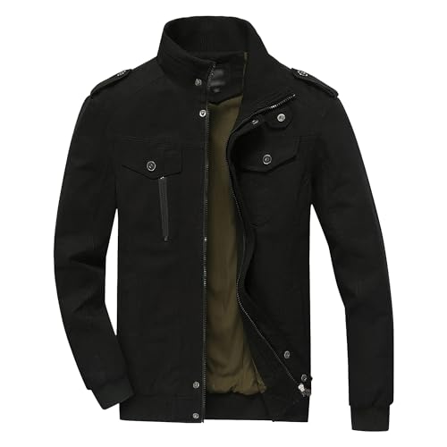 Veste cargo homme coton légère contre le vent à col montant