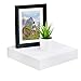 WELLAND 9 1/4 inch White Mission Floating Shelves for Wall, Bathroom Wall Mount Shelves, Wood Modern Display Shelves, Book Shelves,for Bedroom,Living Room and Kitchen