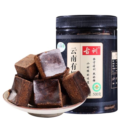 黒糖 紅糖 250g/500*缶 サトウキビのみを使用し オリジナルの味 甘さ控えめ、しつこくない 純黒糖 黒砂糖 オーガニック K糖塊 赤糖 赤砂糖の塊 有機K糖紅糖 雲南黒糖 古法練煮 無添加 (黒糖500g*2缶)