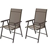 soges Klappstuhl Gartenstuhl Gartenmöbel Sets 2 Stühle Essstühle Faltbarer Montagefreier Stuhl aus Hochwertigen Materiel für Terrasse Balkon Draußen Camping, Max. Belastbarkeit bis zu 120 kg