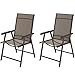 soges Sedia Pieghevole Sedia Pieghevole Sedia da Giardino Sedia da Giardino Patio Sedia da Campeggio Schienale alto Set di 2 Supporto Massimo peso 150 kg, Marrone