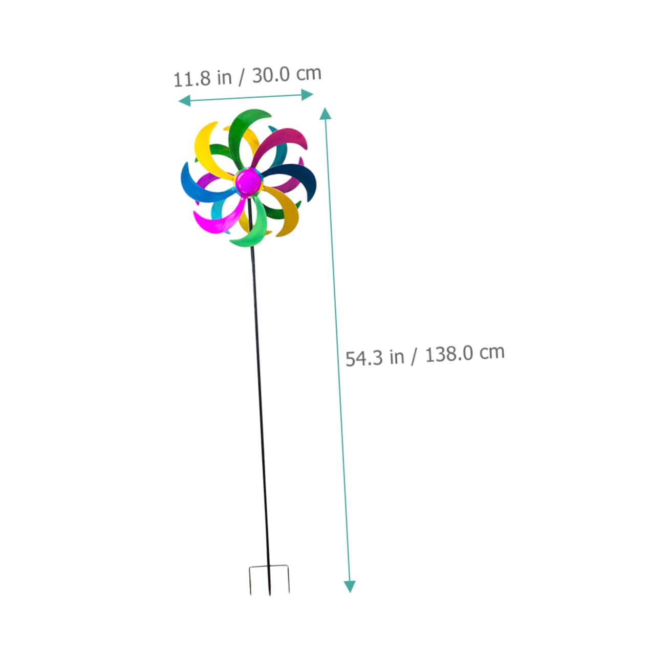 BESPORTBLE Buntes Windrad Spielzeug aus Eisen für Garten und Außenbereich | 1 Stück, Farbenfrohe Optik, Liebevolles Design, für Deko im Beet und Festliche Atmosphäre