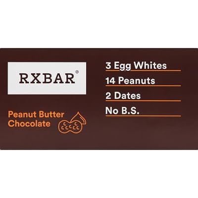 RXBAR Protein Bars, Protein Snack, Snack Bars, Peanut Butter Chocolate, 22oz Box (12 Count) (Pack of 2)