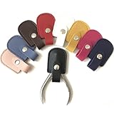 5Pcs PU Leather Nail Scissors Protective Cover Sleeve Portable Cuticle Nipper Head Cover Toenail Clippers Trimmer Protector Cover Sleeve Pedicure Tools for Nail Salon and Home Use, Random Color