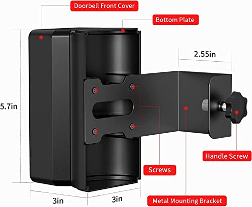 Image of COOLWUFAN Anti-Theft Video Doorbell Mount with 35-135 Adjustable Angle