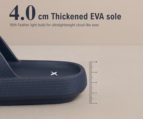 Image of Kraasa Cloudfoam Pillow Slippers for Men Non Slip Quick Drying Shower Slides Bathroom Sandals | Ultra Cushion | Thick Sole