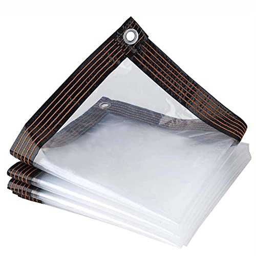 RGRE Bache Transparente Terrasse 1x1m, Bache Exterieure Impermeable avec Oeillet, Bâche en Plastique Étanche Et Transparente, pour Serre Et Plantes Cover