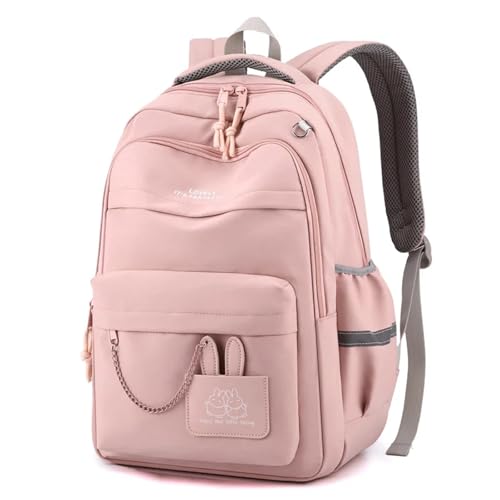 Plecak na laptopa, Plecak szkolny dla dziewcząt, wielokolorowy(Pink)