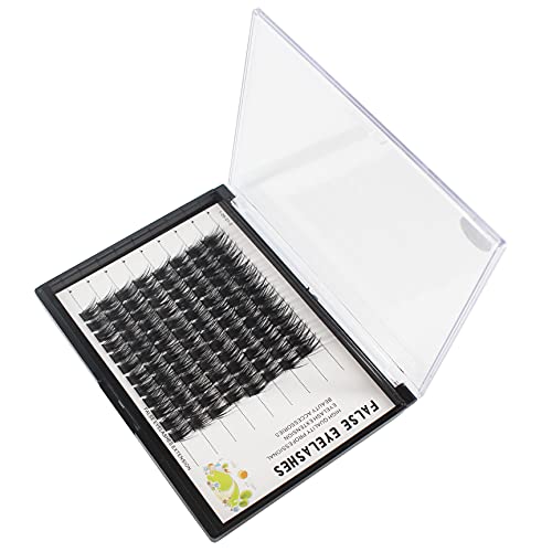 Handmade Natural Long Wide Stem Individual False Eyelashes Thickness0.07Mm D Curl Black Soft And Lightweight Makeup Cluster Eyelashes Thick Base Dramatic Look (13Mm) #TOP4