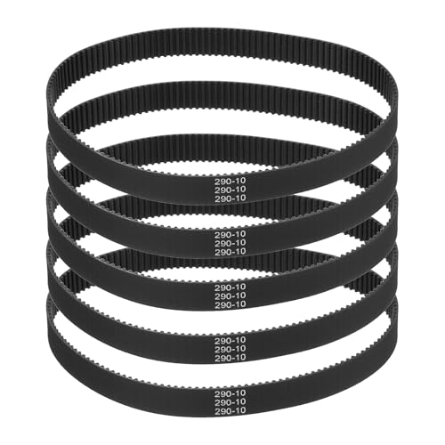 sourcing map 290mm GT-2 Timing Belt 10mm Width 2mm Pitch Black 5pcs