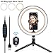 Produktbild Leyeet 10"LED Ringlicht Tischlampe mit Stativ 3 Lichtmodi & 10 Helligkeit LED Kamera Licht mit 360 ° Rotation Handyhalter Bluetooth Fernbedienung für YouTube Selfies Video Chat