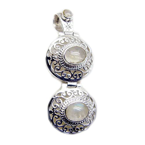 Pendentif en argent et véritable pierre de lune, cadeau femme