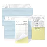 Deger Paquete de 50 cheques de invitados para servidores, 2 partes, sin carbono, para camarero, boletos de pedido de comida para bar, cafetería, restaurante, 2500 D en total