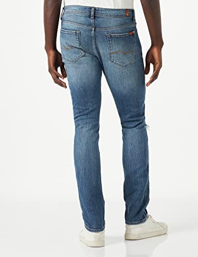 Jeans Paxtyn Constructor Indigo bleu regular, pantalon en denim stretch pour homme