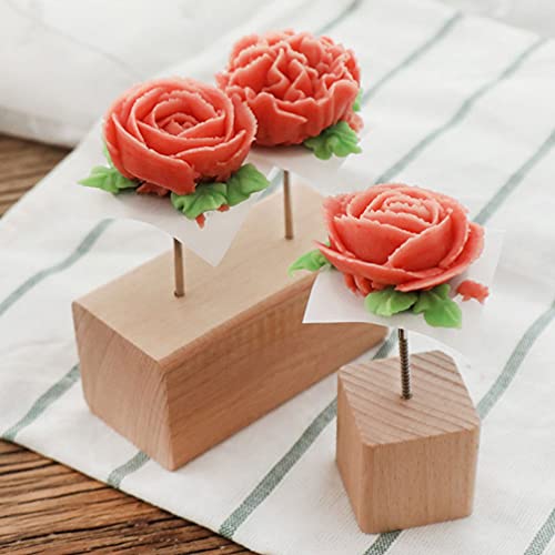 Jojofuny 1551354XE4N 3Pcs Baking Flower Display Base Wooden Flower Nail Decorating Nails Holder Display Stand Baking Tools Accessories Supplies thumb #4