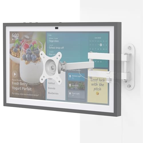 Laivli Wall Mount for Echo Show 15 (1st 2nd Gen) and Monitors 13-27 with 15 Inch Extension Arm Full Motion Adjustable - Easy to Rotate Swivel Tilt and Fold Echo Show 15 Wall Mounting Bracket