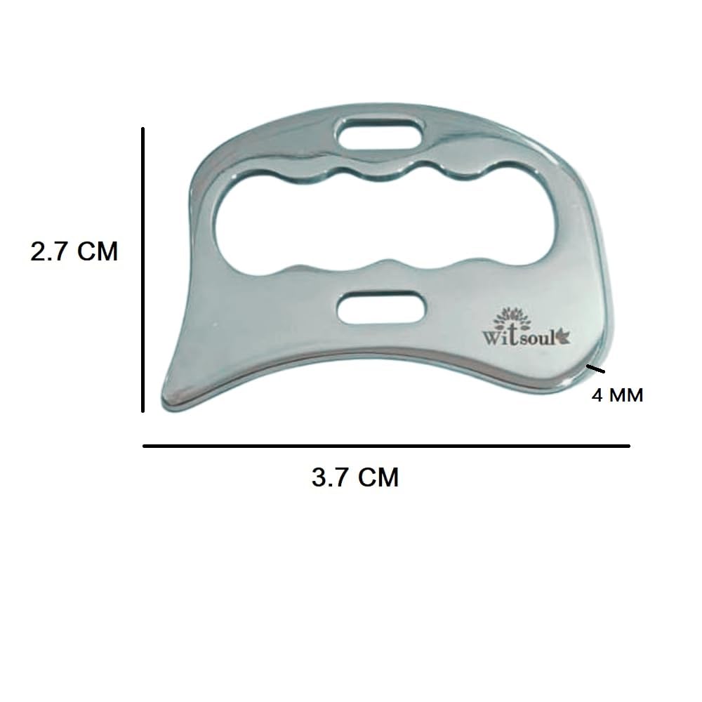 Witsoul Gua Sha sha, gua sha facial tools, stainless steel guasha tool for facials and body spa acupressure treatment scraping face massage tool (Panch Guasa) Witsoul Gua Sha sha, gua sha facial tools, stainless steel guasha tool for facials and body spa acupressure treatment scraping face massage tool (Panch Guasa)