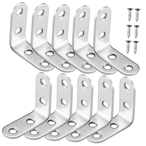 FUNOMOCYA Screws Set 40x40mm 24pcs for Furniture Bed Frame Shelves Doors Window Blind Metal Corner Brackets