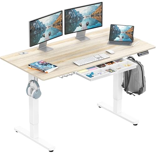 SHW 55 x 28 Inches Electric Height Adjustable Standing Desk