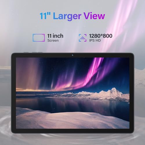 Image of 11 Inch-Android 16 Tablet 2026 Update 16GB RAM 128GB ROM 1TB Expandion 5G WiFi Cellular 21MP Dual Camera Octa-core MTK8786.Gemini AI 2.0.Tablets with Keyboard,Mouse,protective film,Case-Gray