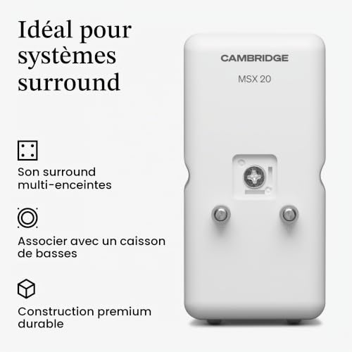 Cambridge Audio MSX 20 – Enceintes Satellites compactes filaires pour bibliothèque et Bureau, Surround, Technologie BMR, Fixation Murale/Support avec Trou clé - Amplificateur requis – Blanc – vue 7