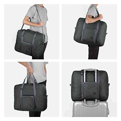 For Spirit Airlines Foldable Travel Duffel Bag Tote Carry on Luggage Sport Gym Duffle for Men and Women (Dark Grey)