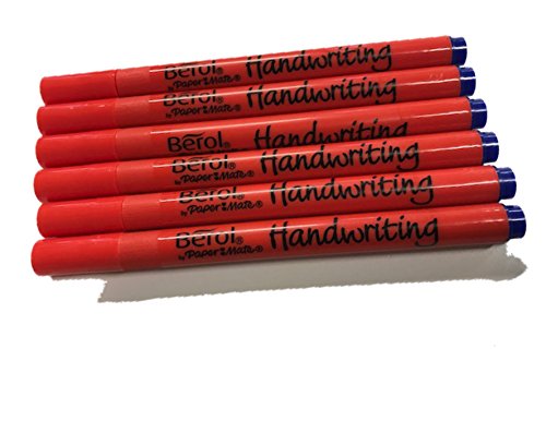 Berol Handwriting Pen Stick Dark Blue S0879260 Pack of 6