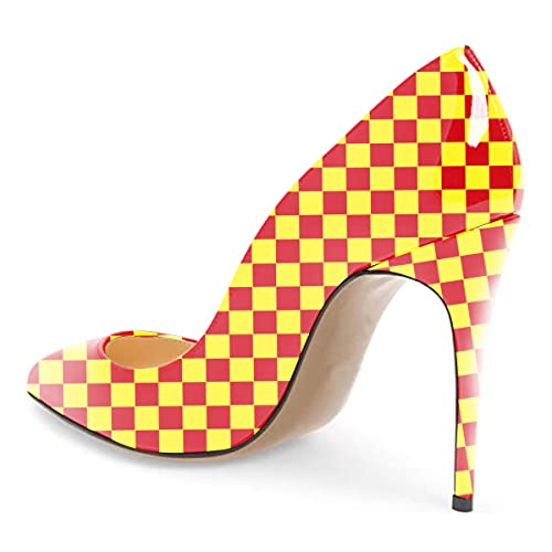 FSJ Women Fashion High Heel Pump Stilettos Pointy Toe Evening Party Dress Print Shoes Size 4-15 US3