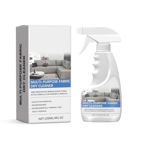 KunMan Fabric Cleaner - Remove, Protect, and Deep Clean, Quickly Lifts Stains & Dirt, Deeply Penetrates Water Safe Fabric & Fibers of Upholstery, Clothing, Rugs & Carpeting, for Fine Fabrics, 120ML