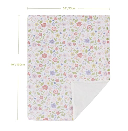 Image of CREVENT 30''X40'' Cute Cozy Fluffy Warm Baby Blanket for Girls Boys Infants Toddlers' Bedding /Crib /Cot /Stroller, Baby Shower Birthday Newborn's Gift - Daisy