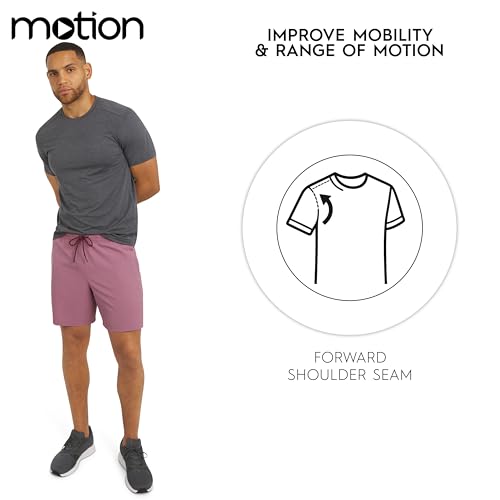 Motion Men's Slim Fit Tee Active Performance Super Soft Stretchable T-Shirt, Charcoal, X-Large by Motion - Used condition - Image 5
