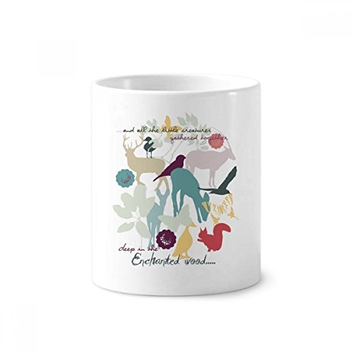 Gobelet céramique oiseau fleur pour brosse à dents et stylos 350ml